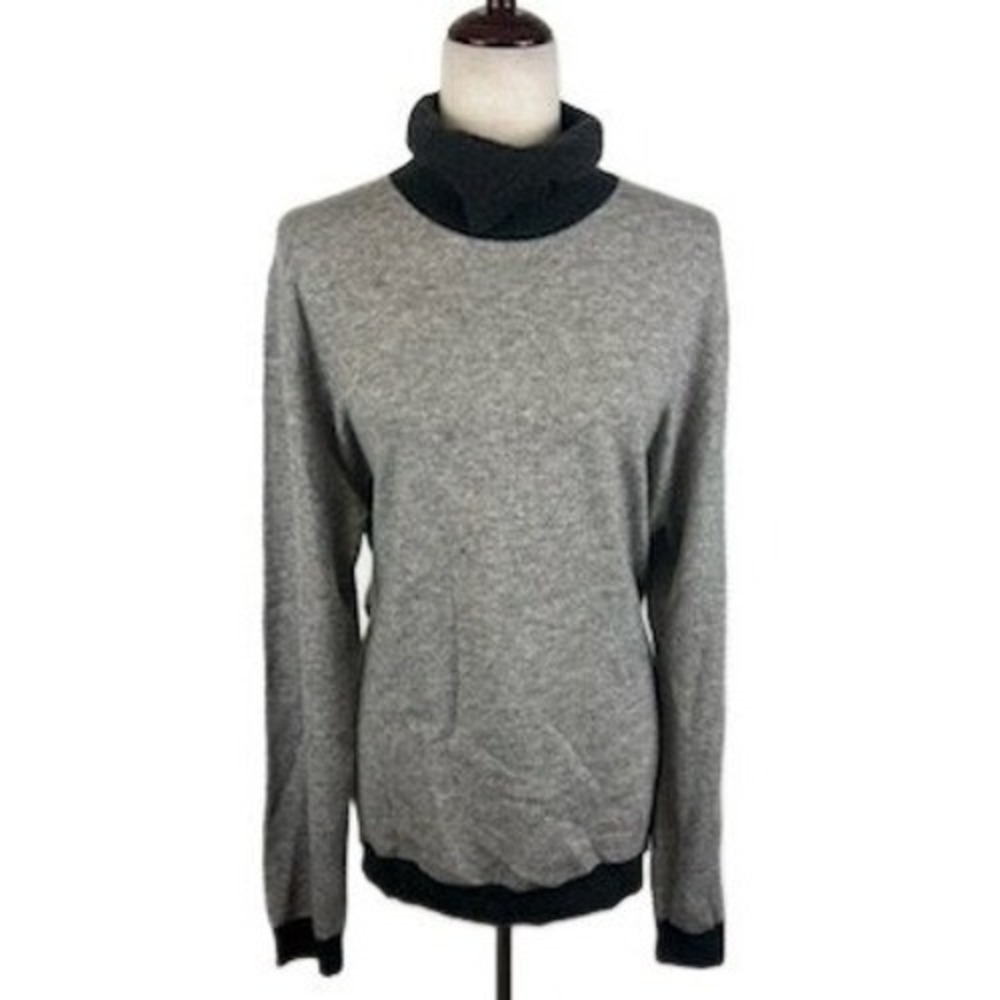 Tasso Elba Roll Neck Sweater Men's Size Large‎ Gray 100% Cashmere
